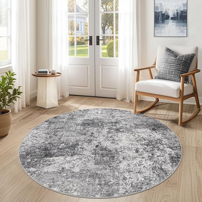 DMOYEST 5ft Round Area Rug Living Room Rugs by DMOYEST
