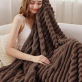 Bedsure GentleSoft Fondue Fudge Fleece Blanket for Couch - Cozy Soft Blankets for Women, Cute Small Throws for Girls, 50x60 Inches
