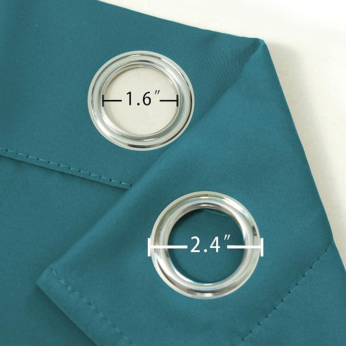 Sea Teal Thermal Blackout Curtains/52 x 63 Inch/Set of 2 Panels Room Darkening - Image 6