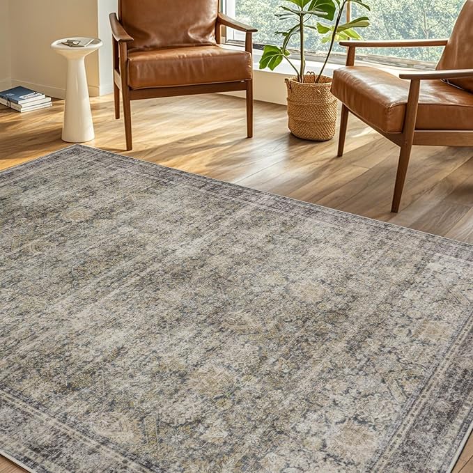 Green Brown 8x10 Washable Area Rugs - Image 8