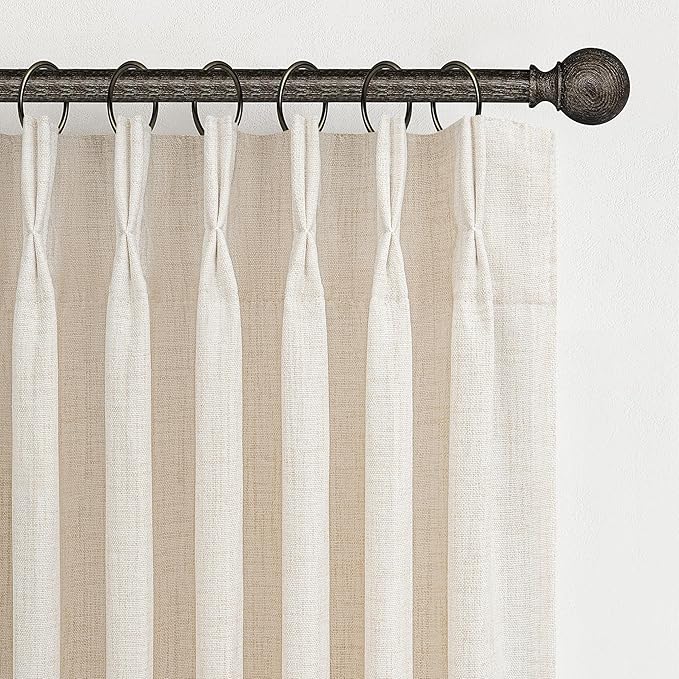 Birch Light Filtering Linen 60 Inch Wide 84 Inches Long Curtains by PleatedDrapes
