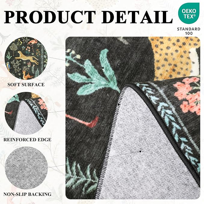 DUKINO 2x3 Rug, Animal Door Mat Washable Rug - Image 5