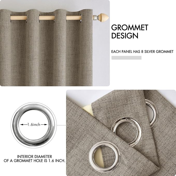 MIULEE 100% Blackout Linen Curtains - Image 4