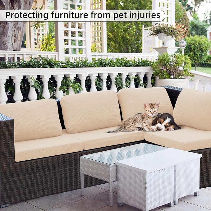 8PCS Patio Cushion Covers.Patio Furniture Couch SeatSlipcovers | Washable - Image 6