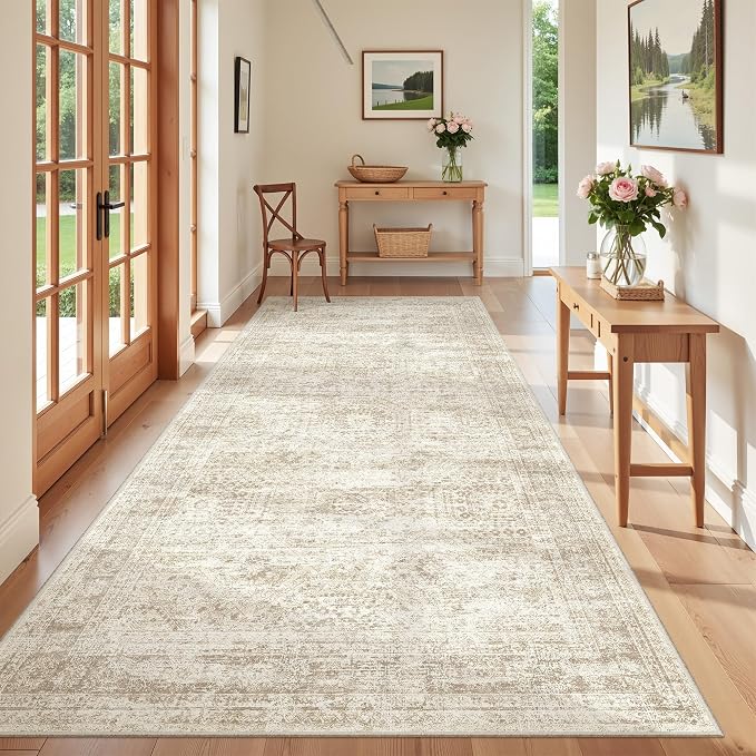 4x8 Rug Non Slip, Washable Hallway Runner Rug, Nursery Room, Soft Runner Rug by Restydon
