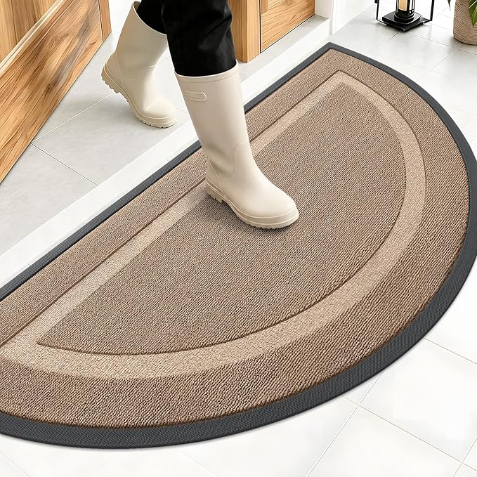 OLANLY Half Circle Front Door Mat Outside 47x23 All-Season Rubber Doormat | by OLANLY