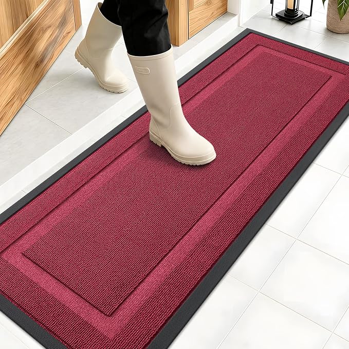 OLANLY Front Door Mat Outside 47x17, All-Season Heavy-Duty Rubber Doormat | by OLANLY
