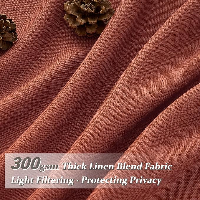 PleatedDrapes Decorative Burnt Orange Sheer Curtains 96 Inches Long - Image 2