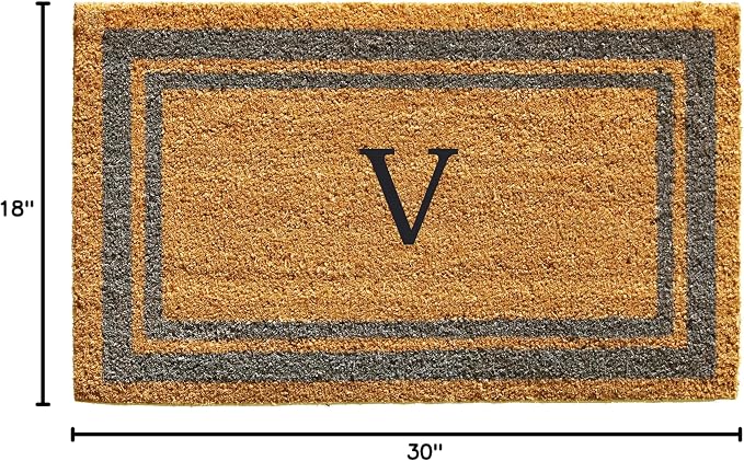 Calloway Mills 153021830V Periwinkle Border 18" x 30" Monogram Doormat - Image 2