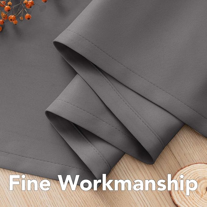 H.VERSAILTEX Premium Solid Thermal Insulated Blackout Grey Curtains Window - Image 7