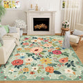 DUKINO 6x9 Area Rugs, Floral Washable Rug by DUKINO