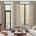 Cobblestone Linen Curtains 132 Inch Length by Nanspring