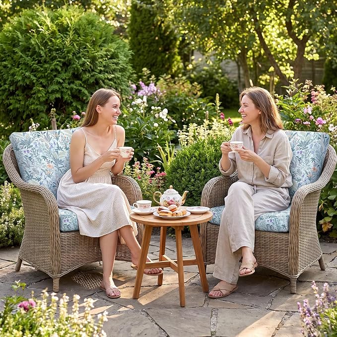 4Pcs Patio Cushion Covers Stretch Outdoor Furniture Protector Slipcovers | - Image 2