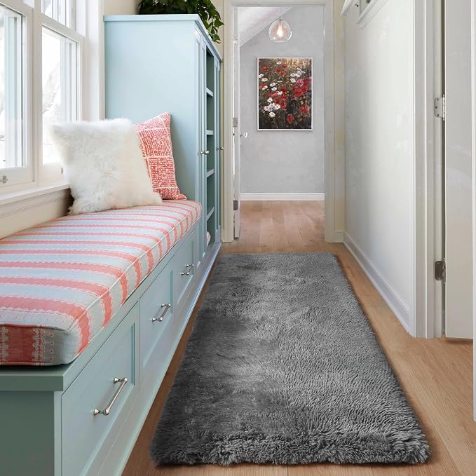 Grey Runner Rugs for Bedroom Hallway - Image 7