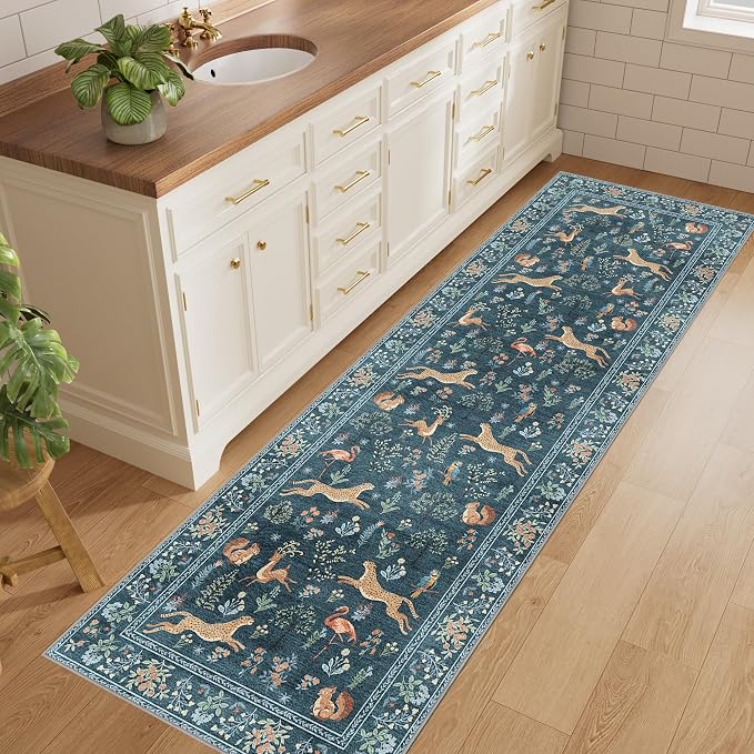 DUKINO 2x10 Kitchen Runner Rug, Soft Non Slip Animal Washable Rug, Non-Shedding - Image 3
