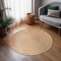 Hausattire Jute Braided Round Rug, 3 ft | 100% natural jute, hand woven by Hausattire