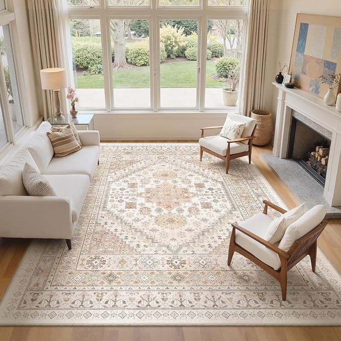 9x12 Area Rugs for Living Room, Large Washable Rug, Dining Room, Low Pile - Image 4