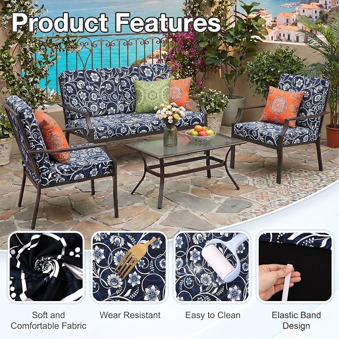 Waterproof Outdoor Cushion Covers, Stretch Patio Slipcovers | UV Resistant - Image 7