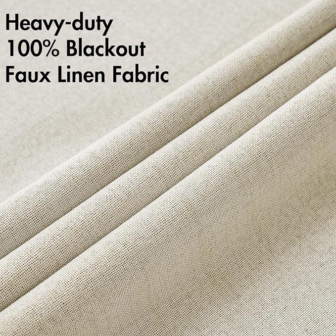 MIULEE 100% Blackout Linen Curtains - Image 5