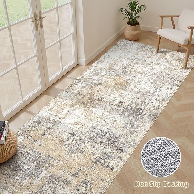LOONGRUG Runner Rug 3x10 Washable Non-Slip Kitchen Neutral Modern Rug | - Image 3