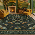 Dark Green Insect Area Rugs 8x10 by HazoHaus