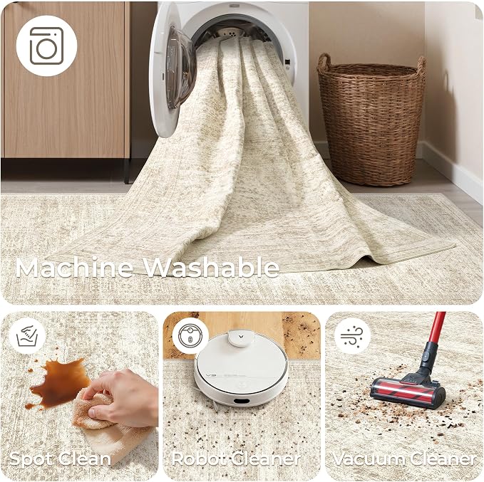 8x10 Area Rugs for Living Room, Large Washable Rug, Dining Room, Low Pile - Image 8