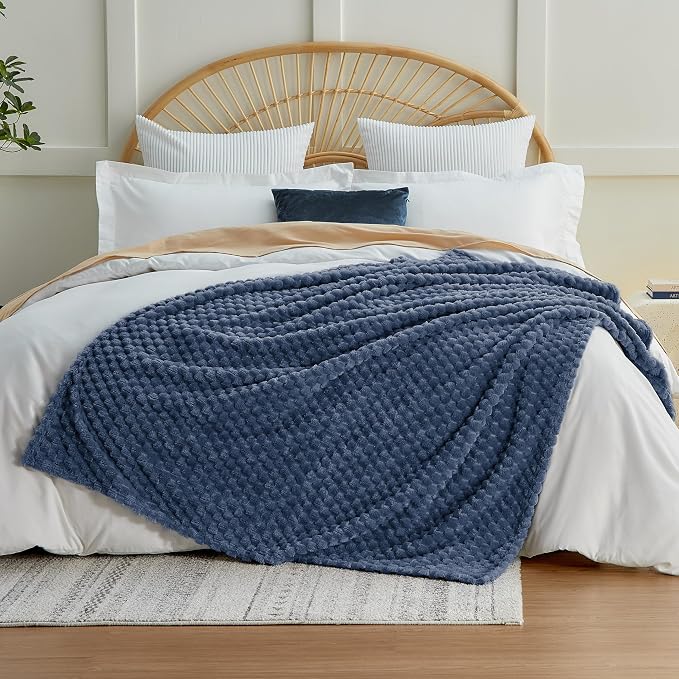 EXQ Home Gentle Soft Fleece Throw Blanket – Cozy Lightweight 3D Imitation - Image 3