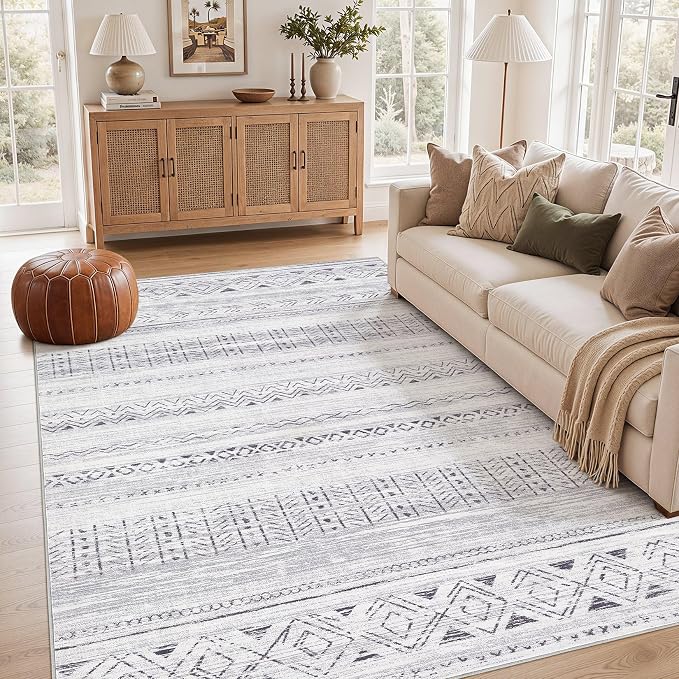 cotiled Boho 5x8 Area Rugs for Living Room: Soft Moroccan Washable Rug | Solve by COTILED
