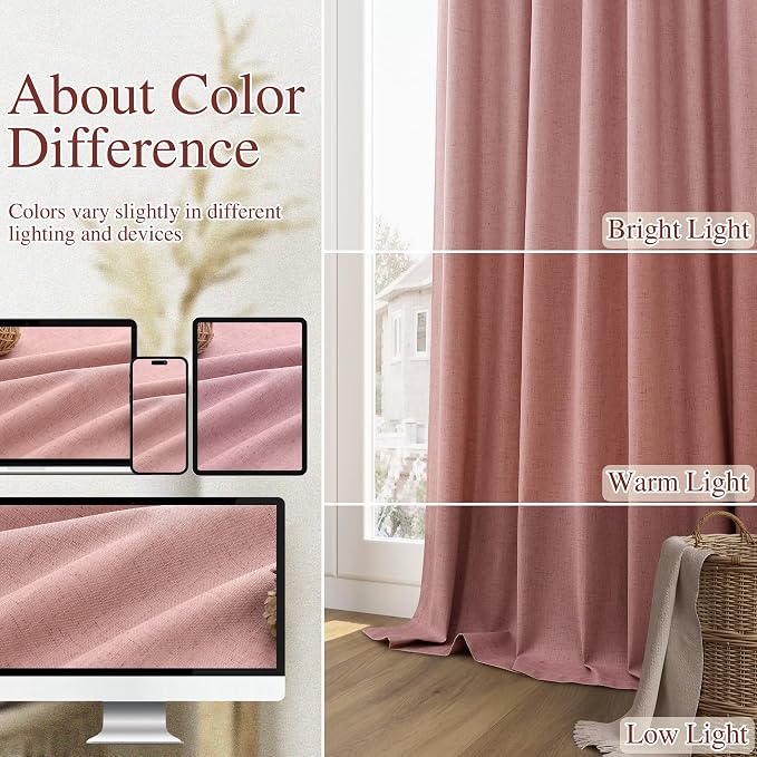100% Blackout Curtains 84 Inch Length 2 Panels Set - Image 7