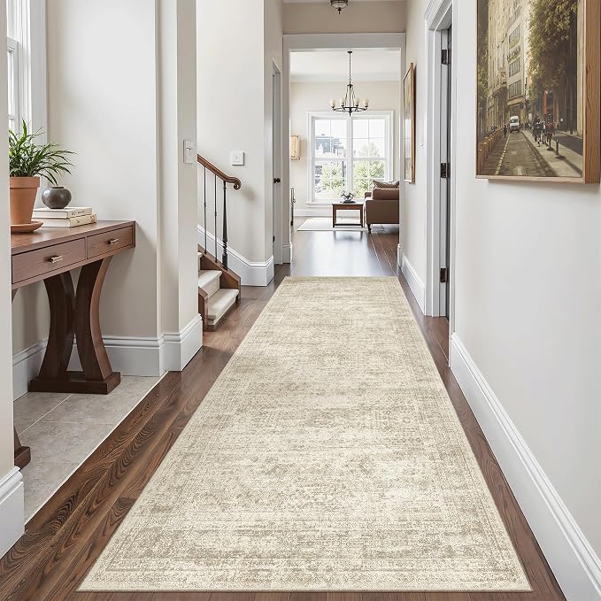 Soalmost Washable Kitchen Runner Rug 3x6 Hallway Entry Rugs Non-Slip, Foldable - Image 2