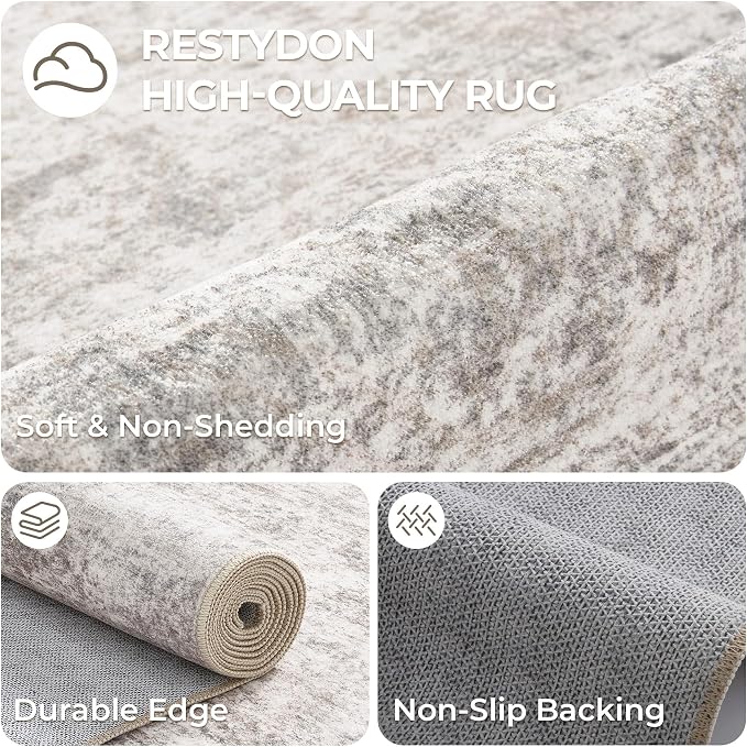 2x7 Runner Rug Non Slip, Washable Hallway Runner Rug, Taupe | Neutral Rugs - Image 7