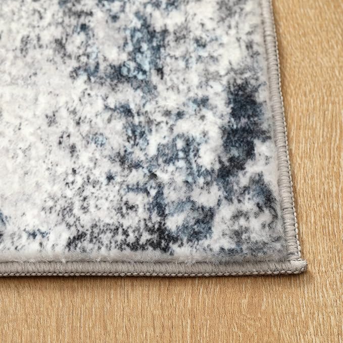 Aelenmu Runner Rugs for Hallways Kitchen 2.6x8 Non Slip Washable Blue Grey | - Image 9