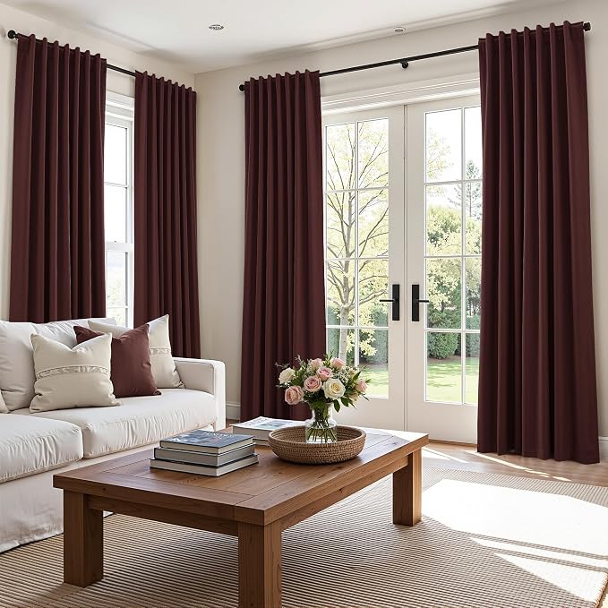 100% Blackout Curtains 84 Inch Length 2 Panels Set - Image 9