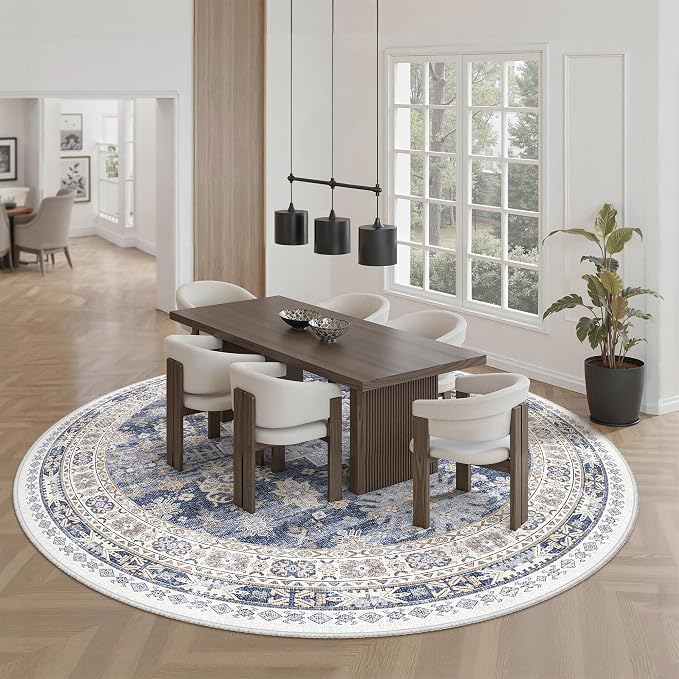 Round Rug 8ft, Circle Rug for Dining Room Table, Dining Room, Nursery Room - Image 9