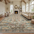8x10 Area Rugs, Vintage Retro Soft Washable Rug, Non-Slip Low Pile Rugs by Yarooge