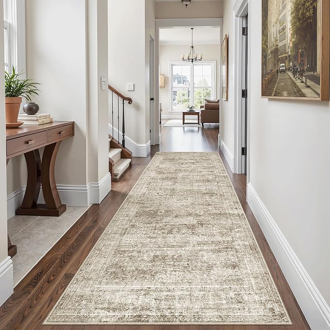Soalmost Washable Kitchen Runner Rug 3x6 Hallway Entry Rugs Non-Slip, Foldable - Image 4