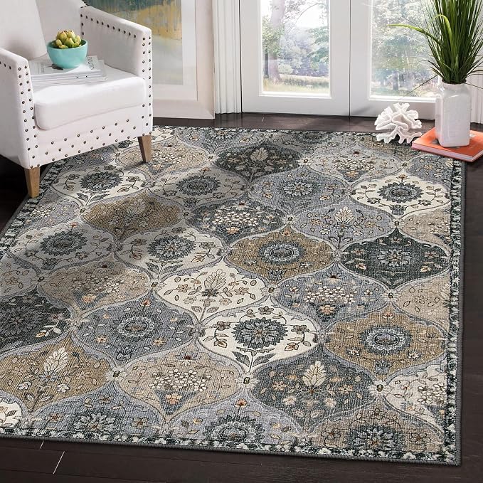 Lahome Moroccan Machine Washable Rugs, 4x6 Area Rug by Lahome