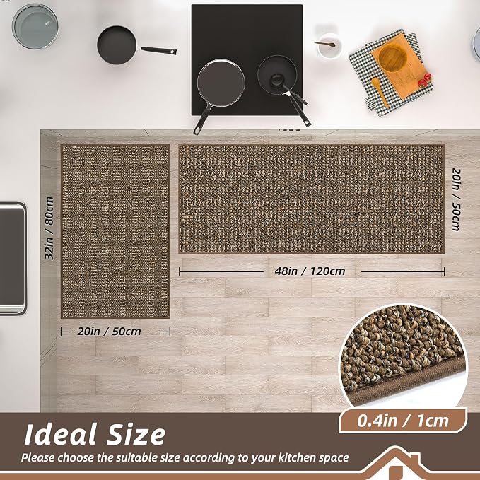 BEQHAUSE Kitchen Rugs and Mats 2PCS Non-Slip, Machine Washable Rugs - Image 2