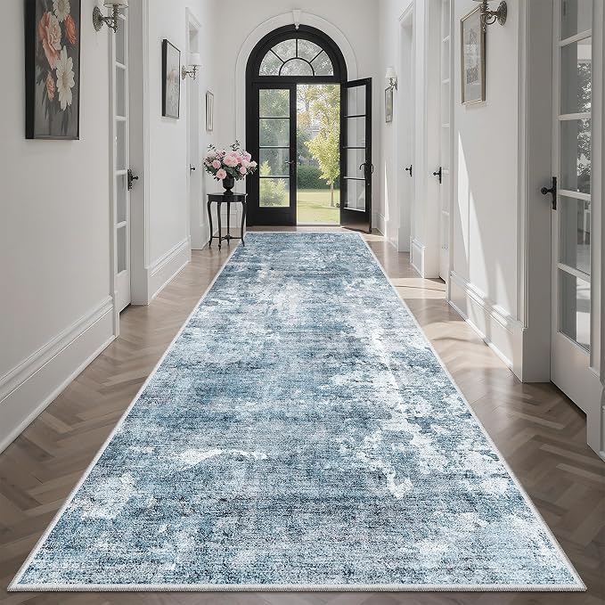 Soalmost Abstract Runner Rug 3x10 Hallway Kitchen Rugs Non-Slip, Foldable - Image 3