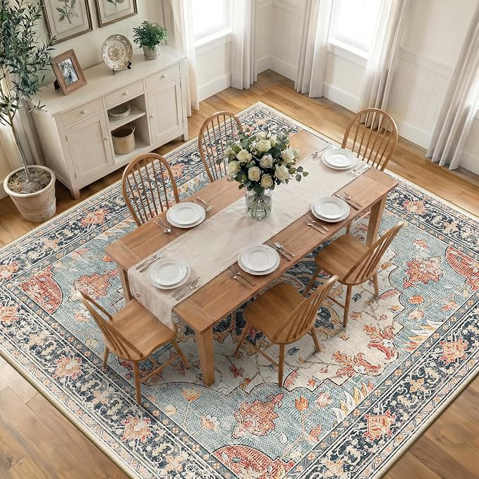 RELEANY Washable Area Rug, Square 10'x10', Water Repellent, Pet Friendly by RELEANY