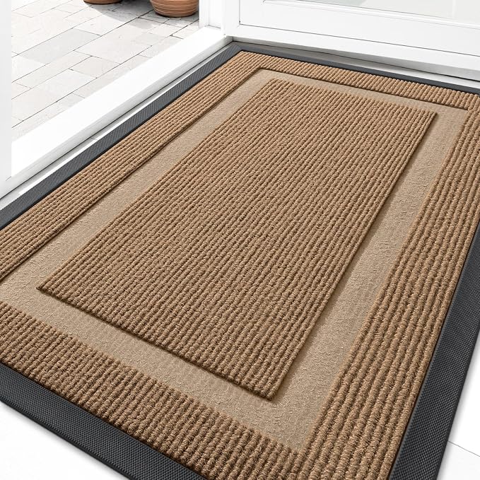OLANLY Front Door Mat Outside 33x21, All-Season Heavy-Duty Rubber Doormat | by OLANLY