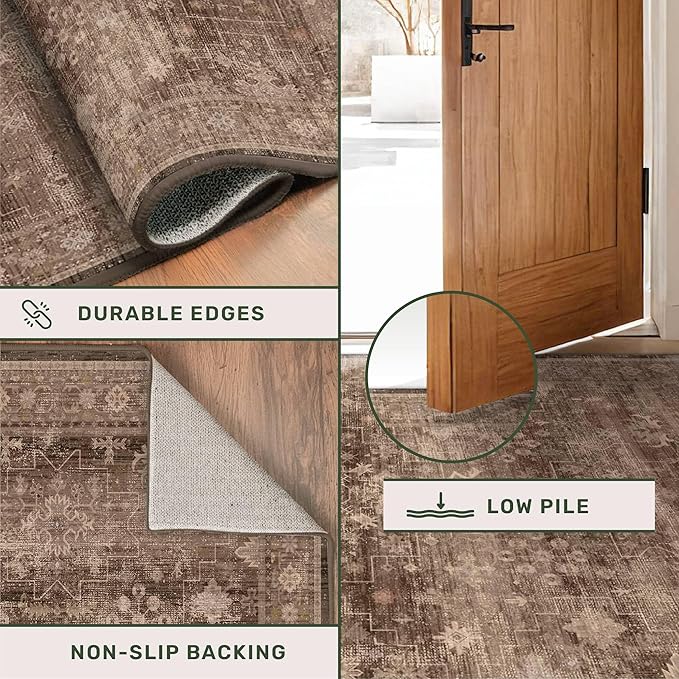 Boho Brown Living Room Rug 6x8 - Image 5