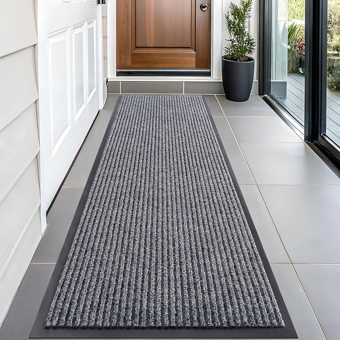 OLANLY Front Door Mat 59x20, Waterproof Heavy-Duty Indoor Outdoor Doormat | Grey by OLANLY