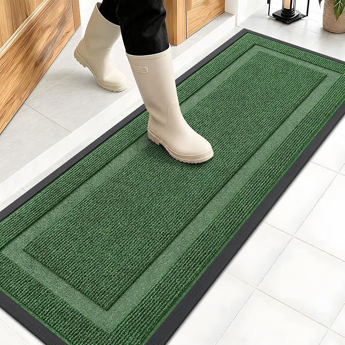 OLANLY Front Door Mat Outside 47x17, All-Season Heavy-Duty Rubber Doormat | by OLANLY