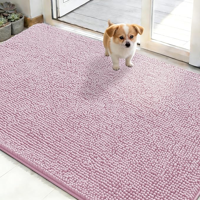OLANLY Dog Door Mat for Muddy Paws 48x30, Super Absorbent Chenille Mud Mat | by OLANLY
