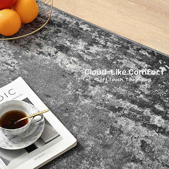 3x10 Black Rug Runners for Hallways Kitchen Runner Rug Non Slip Washable Black - Image 6