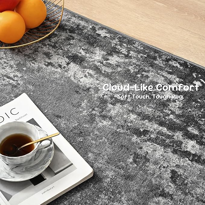 2.6x12 Black Rug Runners for Hallways Kitchen Runner Rug Non Slip Washable - Image 6