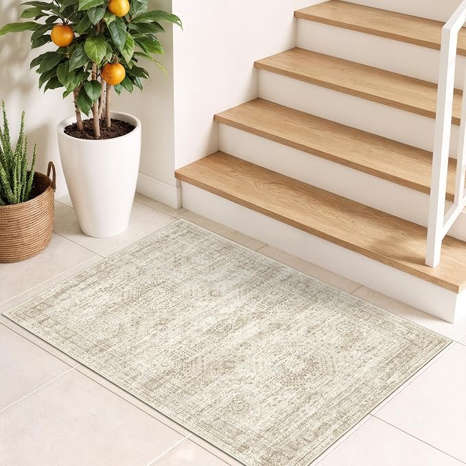 2x3 Rug Non Slip, Small Washable Entryway Rug, Runner - Image 4