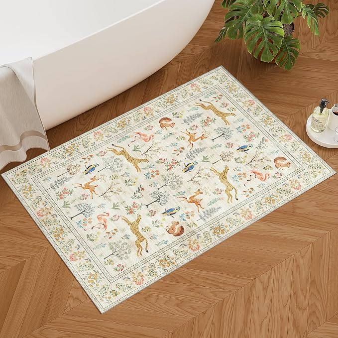 DUKINO 2x3 Entryway Rug, Washable Door Mat Animal Rug - Image 8