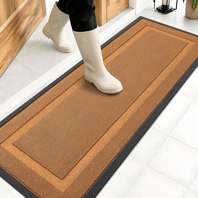 OLANLY Front Door Mat Outside 47x17, All-Season Heavy-Duty Rubber Doormat | by OLANLY